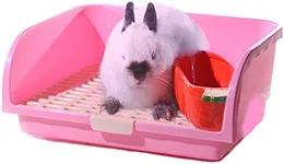 Oncpcare Super Large Rabbit Litter Box, Small Animal Restroom Square Rabbit Litter Pan Toilet Chinchilla Potty Training Guinea Pig Litter Tray for Mink Squirrel Weasel