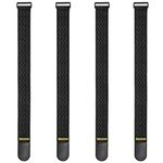 Trilancer Elastic Cinch Straps with Anti-Slip Strips, 24 "x 2" (4 Pack) Multipurpose Hook and Loop Bundling Straps for Hose, Cords, Bike, Luggage, Camping, Yoga Mats