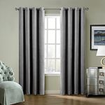 ChadMade Extra Wide Room Darkening Lined Premium Velvet Curtain Grey 120Wx96L Inch (1 Panel), Eyelet Grommet for Livingroom Bedroom Theater Studio, Birkin Collection