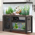 YITAHOME Heavy Duty 55-75 Gallon Aquarium Stand with Power Outlets, Cabinet for Fish Tank Accessories Storage - Metal Fish Tank Stand Suitable for Fish Tank, Turtle Tank, 880LBS Capacity, Grey