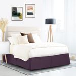 Clara Clark Pleated Bed Skirt-14 inch Tailored Drop Luxury Microfiber Dust Ruffle - Includes 8 Pins, Queen Size, Purple