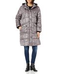 Urban Republic Women's Juniors Puffer Poly Polyfill Jacket, Silver, Large