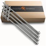 GROUNDGRABBA Screw in Tent Stake for Sand and Loose Ground | Premium Drill Driven Ground Anchor Earth Screws| 4X GroundGrabba Pro II