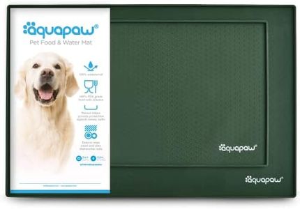 Aquapaw 2-Pack Non-Slip Pet Feeding Mats | 1 Medium 19" x 12" & 1 Large 23.6" x 15.7" | Waterproof Eating Surface, Dishwasher Safe & Easy to Clean | Raised Edges to Contain Spills | Forest Green