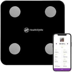 HealthifyMe Smart Scale | Track 11+ Key Body Metrics | 1 Month HealthifySmart Plan | Data Driven Smart Weight Loss with HealthifyMe Smart Scale | Black