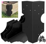 Lipshome 4 Set Garden Bed Brackets with Screws,Raised Garden Bed Corner Brackets Fit Lumber up to 2 Inch x 12 Inch,Corner Brackets for Raised Garden Bed (Black 4pcs)