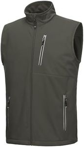 33,000ft Men's Windproof Lightweight Golf Vest Outerwear with Pockets, Softshell Sleeveless Jacket for Running Hiking Sports