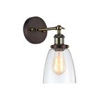 Chloe Lighting CH57052RB06-WS1 Indoor Wall Sconce, Rubbed Bronze and Clear Glass