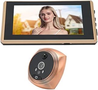 1080P Ring Peephole Camera, 4.5 Inch Screen Smart Digital Doorbell, Color Night Vision Human Body Detection Door Viewer, Peep Hole Camera for Front Door Wireless (Gold)