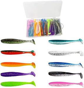 100PCS Soft Fishing Lures for Bass, Soft Paddle Tail Fishing Swimbaits Lures, Fishing Baits Kit with Box for Fishing Trout Redfish Freshwater Saltwater (Paddle Tails -100PCS)