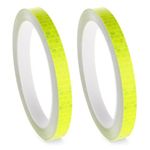 Azefnuhk 2 Pcs Neon Reflective Tape, 0.4 Inch x 26 Safety Warning Glow in The Dark Tape, High Viscosity Waterproof Durable Lasting Color Neon Tapes for Bikes Trailers Trucks (Yellow)