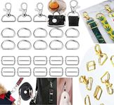 DIY Crafts Keychain Bulk with Key Chain Swivel Hook D Rings and Slide Buckles for Handbag Purse Hardware Crafts (Combo Pack 3 Pcs 1Set, Combo Assorted Kit)