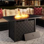 ITAHOME 43 Inch Propane Fire Pit Table, 50,000 BTU Gas Fire Pit with Ignition Systems, Iron Table