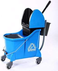 HYCDFCS Mop Bucket with Wringer, Mop Bucket Separate Dirty Water for Floor Cleaning with Drain Pipe &Storage Bucket, Blue