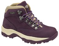 Northwest Territory LADIES PEAK LACE UP PREMIUM LEATHER UPPER WATERPROOF WALKING/HIKING TREKKING BOOT (Purple Nubuck, 6 UK, numeric_6)