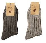 2pack Natural Alpaca Wool & Lambs Wool Socks for Men & Women, Premium, Thick Heavy Blend, Winter, Thermal (13-15.5, Brown - Taupe)