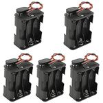 WMYCONGCONG 5 Pack 6 x 1.5V AA Battery Holder with Standard Snap Connector and Hard Plastic Housing T Type Wire (6AA)