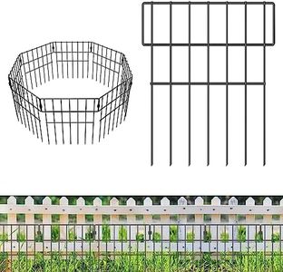 Garden Animal Barrier Fence, 10 Pack No Dig Garden Fence Dog Barrier Fence Garden, 17 in(H) X 10.83 Ft(L) Decorative Rustproof Metal Garden Border Fence for Patio