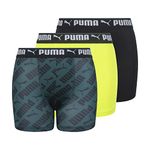 PUMA 3 Pack Boys' Performance Boxer Brief, Lime Squeeze, Medium