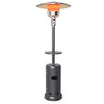 Tangkula 50,000 BTU Propane Patio Heater with Wheels, Outdoor Heaters for Patio with Shelf Tabletop, Stainless Steel Burner, Auto Shut Off & Tip-Over Protection, Portable Patio Heaters for Outdoor Use