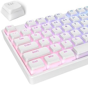 Ussixchare PBT Pudding Keycaps Set 117 Keys, Double Shot Translucent XDA Profile for ISO & ANSI Layout 61/68/84/87/104 Keys Mechanical Keyboard, White Pudding