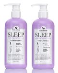 Pure Relief Lavender Sleep Body Lotion Shea Butter + Coconut Oil Body Cream Skin Care Moisturizer To Promote Better Rest W/Natural Soothing Herbal Extracts, Aromatherapy Night Cream, 16 Oz (2-Pack)