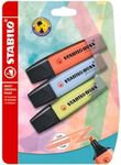 Highlighter - STABILO BOSS ORIGINAL Pastel - Pack of 3 - Mellow Coral Red, Cloudy Blue, Dash of Lime