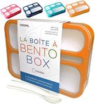 Bento Lunch Box for Kids, Boys, Girls, Adults | 6 Compartment Lunch-Boxes | Leakproof School Snack or Meal Portion Container | BPA-Free Orange…