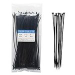 Nylon Cable Zip Ties Heavy Duty 8 Inch, Ultra Strong Plastic Wire Ties with 50 Pounds Tensile Strength, 100 Pieces, Nylon Tie Wraps with 0.1 Inch/2.5 mm Width in Black, Indoor and Outdoor UV Resistant