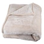 Lavish Home Solid Soft Heavy Thick Plush Mink Blanket, 8-Pound, Beige