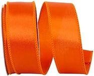 Reliant Ribbon 92575W-058-09F Satin Value Wired Edge Ribbon, 1-1/2 Inch X 10 Yards, Orange