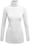 Lock and Love LL WSK1030 Womens Long Sleeve Bed Turtleneck Pullover Sweater XXXL White