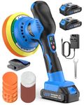 RAYBAO Cordless Car Polisher, 6IN Car Polishers and Buffers with 9mm Orbital, 8 Variable Speeds (MAX 6000RPM), 2 * 21V 2.0Ah Batteries Car Buffer Polisher Machine for Car Detailing, Boat Care, Waxing