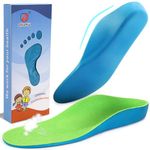 Ailaka Kids Orthotic Arch Support Shoe Insoles, Children PU Foam Cushioning Inserts for Flat feet, Plantar Fasciitis, Feet Heel Pain Relief, 1/2.5 UK, Green