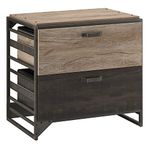 Bush Furniture Lateral File Cabinet, Rustic Gray/Charred Wood