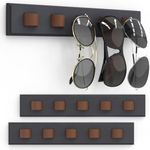 Durmmur 3 Pack Sunglass Organizer, Wall Mounted Sunglasses Organizer, Wooden Glasses Holder Sunglass Holder, Sunglasses Rack for Hanging Your Multiple Eyeglasses, for Wall, Home Decor(Dark Grey)