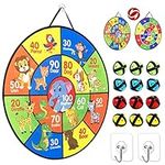 Foldable Dart Board Game Set, Hanging Safe Dartboard Set for Indoor or Outdoor Game with 12 Sticky Balls, Christmas Dart Games Gift for Kids Boys Girls, 26'' Double Sided Large Size Dartboard