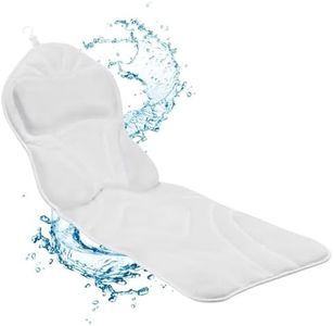 Bathtub Pillow Thick Full Body Bath Pillows Mat & Cushion for Bathtub Headrest Neck Shoulder Support Comfort Relaxation Spa (White)