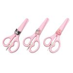 ZQBIEE Plastic Creative Scissors for Kids' Safety Finger (Pack of 3) (Pink)