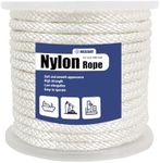 MERIANE 1/2 Inch Nylon Rope 100 Ft – Multipurpose Solid Braided Rope– Ideal Use for Camping, Clothesline, Marine Rope Flag Line – Abrasion & UV Resistant – Shock Absorption Rope for Indoor Outdoor…