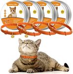 4 Pcs Calming Cats Collar Adjustable Cat Calm Collar Lavender Scent Relaxing Cat Collar with 2 Pendant for Puppies Cats Reduce Stress Aggression Anxious, up to 15 Inches (Orange)