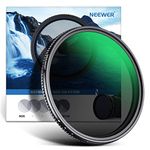 NEEWER 77mm Variable ND Filter ND8-ND128 (3-7 Stop) No X Cross Neutral Density Filter/HD Optical Glass/30 Layer Nano Coatings/Ultra Slim Aluminum Alloy Frame/Water Repellent/Scratch Resistant