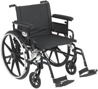 Drive Medical Viper Plus GT Wheelchair with Flip Back Removable Adjustable Full Arms Swing Away Footrests Seat, Black, 1 Count