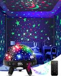 YACHANCE Kids Night Light Projector with Music.Baby Night Light Star Projector with Remote & Timer.Baby Sensory Lights Toys for Kids.Sound Machine Baby with 29 Soothing Sound for Sleeping, Black