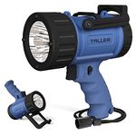 Taller Upgraded Rechargeable Spotlight with 200000 Lumens, 10000mAh Hand Held Work Lights Flashlight Warning Lamp, IPX7 Waterproof Lightweight LED Spotlight for Boat Camping, Hunting - Blue