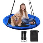 REDCAMP 110 cm Nest Swing Seat for Children Kids Indoor Outdoor, Large Round Saucer Tree Swing, 500 Lbs Weight Capacity, Great for Tree, Backyard, Playground, Easy to Install, Blue