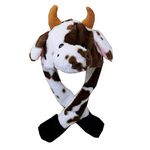 YEKEYI Animal Hat Cow Ear Moving Jumping Hat Pop Up Ears Plush Hat Cap Headband for Women Girls Coffee