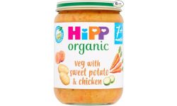 HiPP Organic Veg, Sweet Potato and Chicken Baby Food Jar 7 Plus months (6 x 190g)