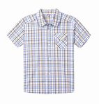 Bienzoe Boys Checked Shirt for Son: Kids School Short Sleeve Button Up Cute Tops Yellow/Blue Size 3/4