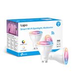 Tapo Smart Wi-Fi GU10 LED Bulbs, Multicolour, White Tunable, RGB LED Spotlight Bulbs, Remote Control, Energy Saving, Works with Alexa & Google Home, No hub required Tapo L630(2-pack) [Energy Class E]